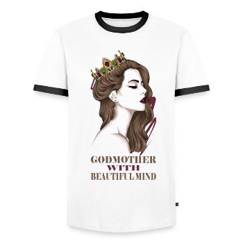 Godmother Aunt Godmother Baptismal Godchild - Men's Ringer Shirt - white/black - Front - AI Model Female 172 light (172cm) & AI Model Male 178 dark (178cm)