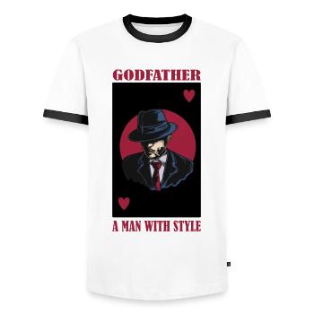 Gentlemen Godfather Godfather Sponsorship Uncle Godchild - Men's Ringer Shirt - white/black - Front - AI Model Female 172 light (172cm) & AI Model Male 178 dark (178cm)