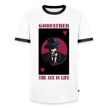 Gentlemen Godfather Godfather Sponsorship Uncle Godchild - Men's Ringer Shirt - white/black - Front - AI Model Female 172 light (172cm) & AI Model Male 178 dark (178cm)