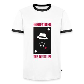 Gentlemen Godfather Godfather Sponsorship Uncle Godchild - Men's Ringer Shirt - white/black - Front - AI Model Female 172 light (172cm) & AI Model Male 178 dark (178cm)