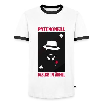 Gentlemen Godfather Godfather Sponsorship Uncle Godchild - Men's Ringer Shirt - white/black - Front - AI Model Female 172 light (172cm) & AI Model Male 178 dark (178cm)