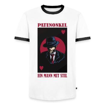 Gentlemen Godfather Godfather Sponsorship Uncle Godchild - Men's Ringer Shirt - white/black - Front - AI Model Female 172 light (172cm) & AI Model Male 178 dark (178cm)