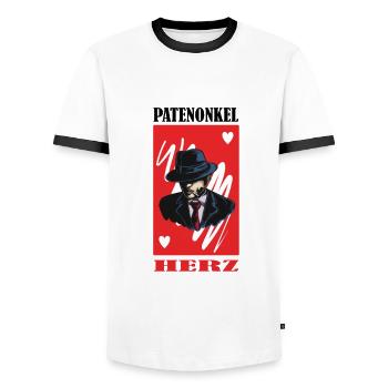 Gentlemen Godfather Godfather Sponsorship Uncle Godchild - Men's Ringer Shirt - white/black - Front - AI Model Female 172 light (172cm) & AI Model Male 178 dark (178cm)