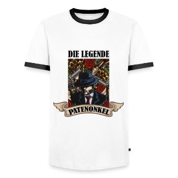 Gentlemen Godfather Godfather Sponsorship Uncle Godchild - Men's Ringer Shirt - white/black - Front - AI Model Female 172 light (172cm) & AI Model Male 178 dark (178cm)