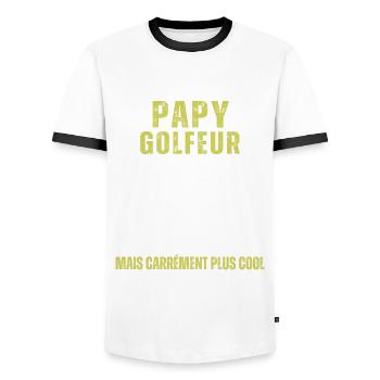 Je suis un Papy Golfeur cadeau humour - T-shirt contrasté Homme - blanc/noir - Devant - AI Model Female 172 light (172cm) & AI Model Male 178 dark (178cm)