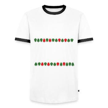 Pull de Noël Norwegian Pattern Rennes - T-shirt contrasté Homme - blanc/noir - Devant - AI Model Female 172 light (172cm) & AI Model Male 178 dark (178cm)