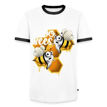 Boo bees with honeycomb white - Men's Ringer Shirt - white/black - Front - AI Model Female 172 light (172cm) & AI Model Male 178 dark (178cm)