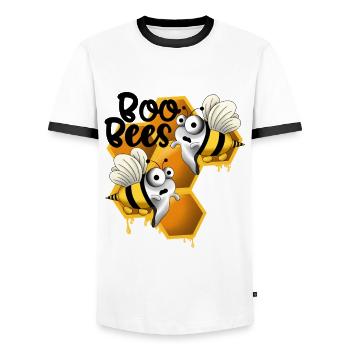 Boo bees with honeycomb - Men's Ringer Shirt - white/black - Front - AI Model Female 172 light (172cm) & AI Model Male 178 dark (178cm)