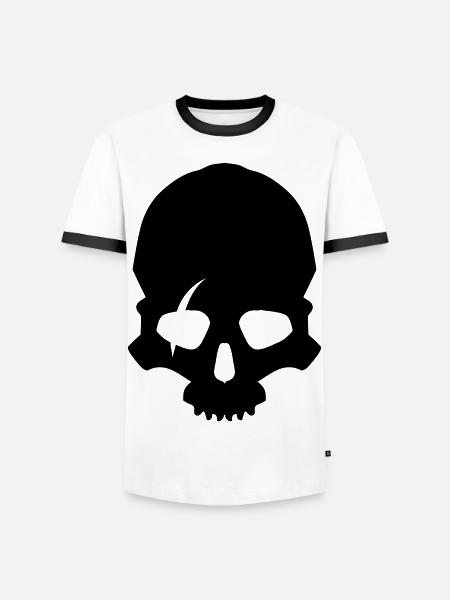 Skeleton skull - Men's Ringer Shirt - white/black