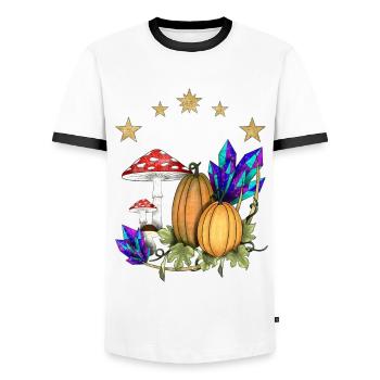 Pumpkins in Magic Land - Men's Ringer Shirt - white/black - Front - AI Model Female 172 light (172cm) & AI Model Male 178 dark (178cm)