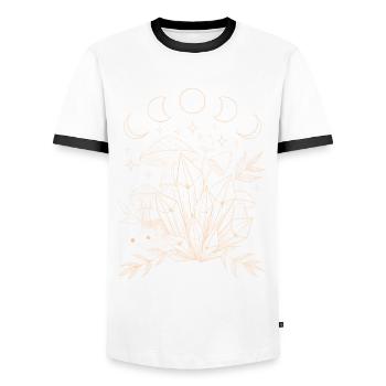 Hérissons au pays des rêves - Lineart - T-shirt contrasté Homme - blanc/noir - Devant - AI Model Female 172 light (172cm) & AI Model Male 178 dark (178cm)