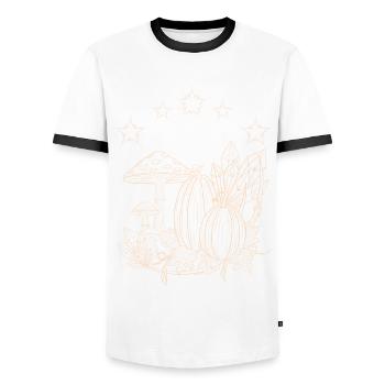 Citrouilles au pays magique -Lineart - T-shirt contrasté Homme - blanc/noir - Devant - AI Model Female 172 light (172cm) & AI Model Male 178 dark (178cm)