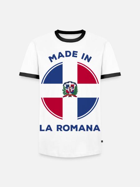 La Romana - Männer Kontrast-T-Shirt - Weiß/Schwarz