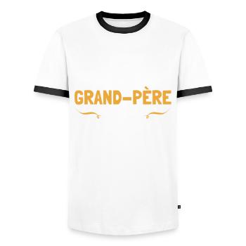 Grand-père ces enfants géniaux cadeau personnalisé - T-shirt contrasté Homme - blanc/noir - Devant - AI Model Female 172 light (172cm) & AI Model Male 178 dark (178cm)