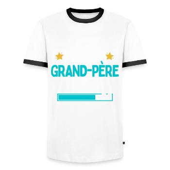 Je peux pas j'vais être Grand-père 2024 Futur Papy - T-shirt contrasté Homme - blanc/noir - Devant - AI Model Female 172 light (172cm) & AI Model Male 178 dark (178cm)