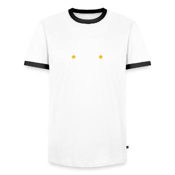 Papa Génial personnalisé Noms enfants - T-shirt contrasté Homme - blanc/noir - Devant - AI Model Female 172 light (172cm) & AI Model Male 178 dark (178cm)