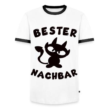 cooles bester Nachbar Design - Männer Kontrast-T-Shirt - Weiß/Schwarz - Vorne - AI Model Female 172 light (172cm) & AI Model Male 178 dark (178cm)
