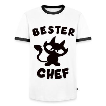cooles bester Chef Design - Männer Kontrast-T-Shirt - Weiß/Schwarz - Vorne - AI Model Female 172 light (172cm) & AI Model Male 178 dark (178cm)