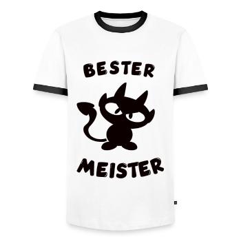 cooles bester Meister Design - Männer Kontrast-T-Shirt - Weiß/Schwarz - Vorne - AI Model Female 172 light (172cm) & AI Model Male 178 dark (178cm)