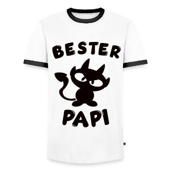 cooles bester Papi Design - Männer Kontrast-T-Shirt - Weiß/Schwarz - Vorne - AI Model Female 172 light (172cm) & AI Model Male 178 dark (178cm)