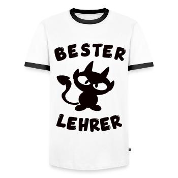 cooles bester Lehrer Design - Männer Kontrast-T-Shirt - Weiß/Schwarz - Vorne - AI Model Female 172 light (172cm) & AI Model Male 178 dark (178cm)