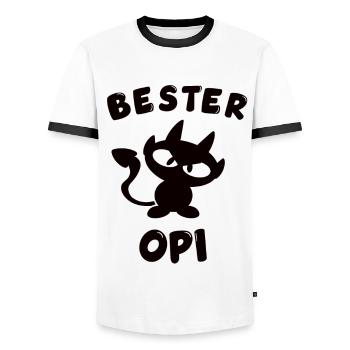 cooles bester Opi Design - Männer Kontrast-T-Shirt - Weiß/Schwarz - Vorne - AI Model Female 172 light (172cm) & AI Model Male 178 dark (178cm)
