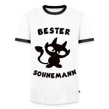 cooles bester Sohnemann Design - Männer Kontrast-T-Shirt - Weiß/Schwarz - Vorne - AI Model Female 172 light (172cm) & AI Model Male 178 dark (178cm)