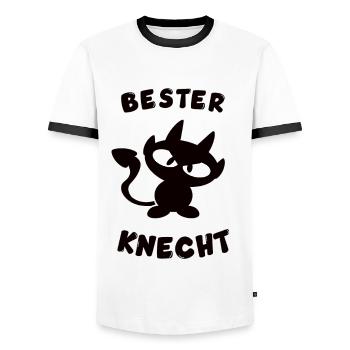 cooles bester Knecht Design - Männer Kontrast-T-Shirt - Weiß/Schwarz - Vorne - AI Model Female 172 light (172cm) & AI Model Male 178 dark (178cm)