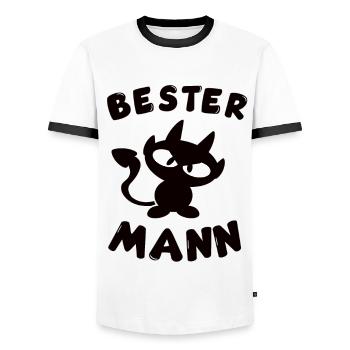 cooles bester Mann Design - Männer Kontrast-T-Shirt - Weiß/Schwarz - Vorne - AI Model Female 172 light (172cm) & AI Model Male 178 dark (178cm)