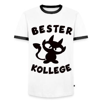 cooles bester Kollege Design - Männer Kontrast-T-Shirt - Weiß/Schwarz - Vorne - AI Model Female 172 light (172cm) & AI Model Male 178 dark (178cm)