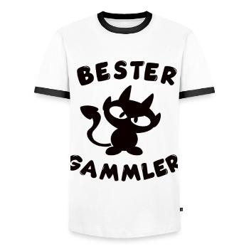 cooles bester Gammler Design - Männer Kontrast-T-Shirt - Weiß/Schwarz - Vorne - AI Model Female 172 light (172cm) & AI Model Male 178 dark (178cm)