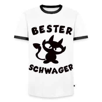 cooles bester Schwager Design - Männer Kontrast-T-Shirt - Weiß/Schwarz - Vorne - AI Model Female 172 light (172cm) & AI Model Male 178 dark (178cm)