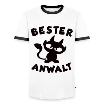 cooles bester Anwalt als Teufel Design - Männer Kontrast-T-Shirt - Weiß/Schwarz - Vorne - AI Model Female 172 light (172cm) & AI Model Male 178 dark (178cm)