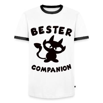 cooles bester Companion Design - Männer Kontrast-T-Shirt - Weiß/Schwarz - Vorne - AI Model Female 172 light (172cm) & AI Model Male 178 dark (178cm)