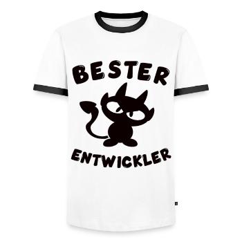 cooles bester Entwickler Design - Männer Kontrast-T-Shirt - Weiß/Schwarz - Vorne - AI Model Female 172 light (172cm) & AI Model Male 178 dark (178cm)