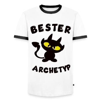 cooles bester Archetyp Design - Männer Kontrast-T-Shirt - Weiß/Schwarz - Vorne - AI Model Female 172 light (172cm) & AI Model Male 178 dark (178cm)