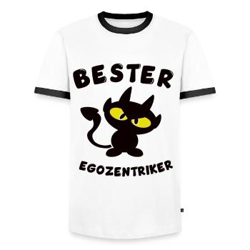 cooles bester Egozentriker Design - Männer Kontrast-T-Shirt - Weiß/Schwarz - Vorne - AI Model Female 172 light (172cm) & AI Model Male 178 dark (178cm)