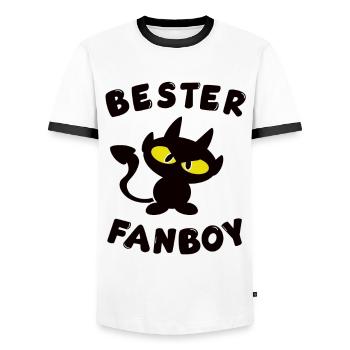 cool meilleur design de fanboy - T-shirt contrasté Homme - blanc/noir - Devant - AI Model Female 172 light (172cm) & AI Model Male 178 dark (178cm)