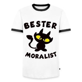 cooles bester Moralist Design - Männer Kontrast-T-Shirt - Weiß/Schwarz - Vorne - AI Model Female 172 light (172cm) & AI Model Male 178 dark (178cm)