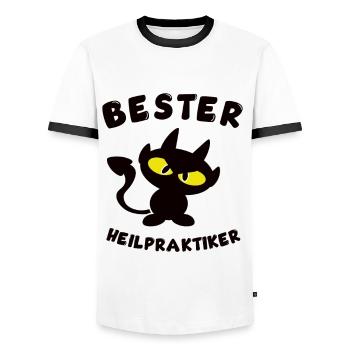 cool best naturopath design - Men's Ringer Shirt - white/black - Front - AI Model Female 172 light (172cm) & AI Model Male 178 dark (178cm)