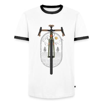 Design Gravel pour les passionnés de vélo - T-shirt contrasté Homme - blanc/noir - Devant - AI Model Female 172 light (172cm) & AI Model Male 178 dark (178cm)