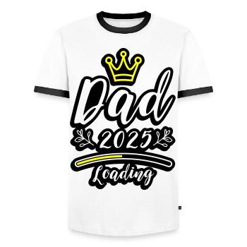 Dad 2025 Loading Papa Baby - Men's Ringer Shirt - white/black - Front - AI Model Female 172 light (172cm) & AI Model Male 178 dark (178cm)