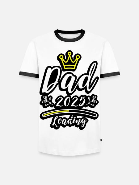 Dad 2025 Loading Papa Baby - Men's Ringer Shirt - white/black