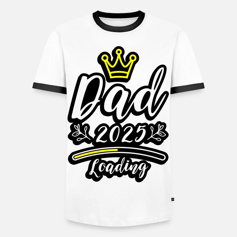 Dad 2025 Loading Papa Baby - Men's Ringer Shirt - white/black