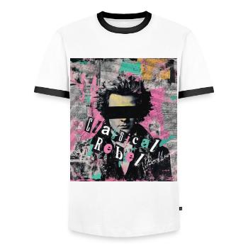 Beethoven Classique rebelle Punk Art Collage - T-shirt contrasté Homme - blanc/noir - Devant - AI Model Female 172 light (172cm) & AI Model Male 178 dark (178cm)