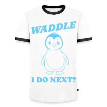Waddle I do next Geschenk - Männer Kontrast-T-Shirt - Weiß/Schwarz - Vorne - AI Model Female 172 light (172cm) & AI Model Male 178 dark (178cm)