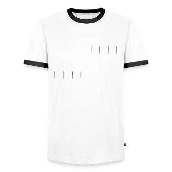 us rowing skulls oars rowing boat team sport eighth - Men's Ringer Shirt - white/black - Front - AI Model Female 172 light (172cm) & AI Model Male 178 dark (178cm)