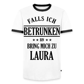 Falls ich betrunken bin Laura - Partner Shirt - Männer Kontrast-T-Shirt - Weiß/Schwarz - Vorne - AI Model Female 172 light (172cm) & AI Model Male 178 dark (178cm)