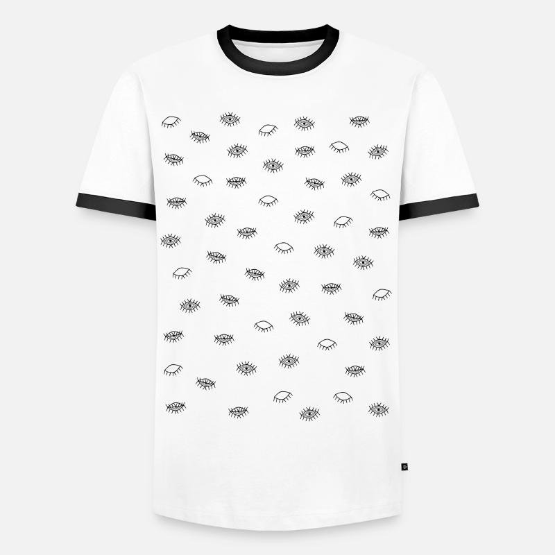 Eye pattern - Men's Ringer Shirt - white/black