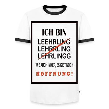 Lustiges Lehrling T-Shirt Hoffnung für alle Azubi - Männer Kontrast-T-Shirt - Weiß/Schwarz - Vorne - AI Model Female 172 light (172cm) & AI Model Male 178 dark (178cm)